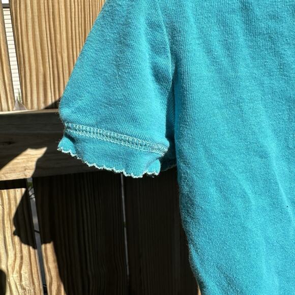 Vintage 90s Disney Store The Little Mermaid Shirt Girls Size 5 Embroidered Blue - Picture 4 of 5